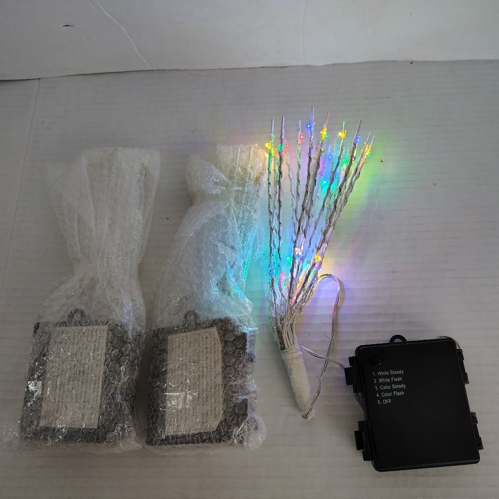 Mr. Christmas Starburst Pick Lights Set of 3 White And Multicolor Steady & Flash